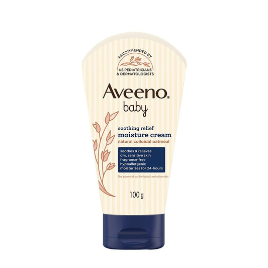Aveeno Baby Soothing Relief Moisture Cream – 100g | 24-Hour Moisturizing Cream for Dry, Itchy & Sensitive Baby Skin