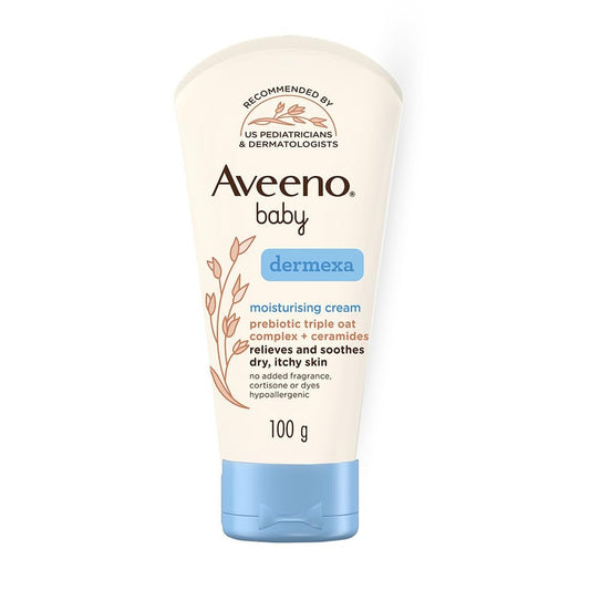 Aveeno Baby Dermexa Moisturising Cream 100g – Soothes Dry, Itchy Sensitive Skin with Triple Oat Complex & Ceramides