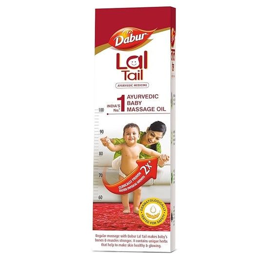 Dabur Lal Tail - Ayurvedic Baby Oil , Clinically Tested 2x Faster Physical Growth – 200 ml