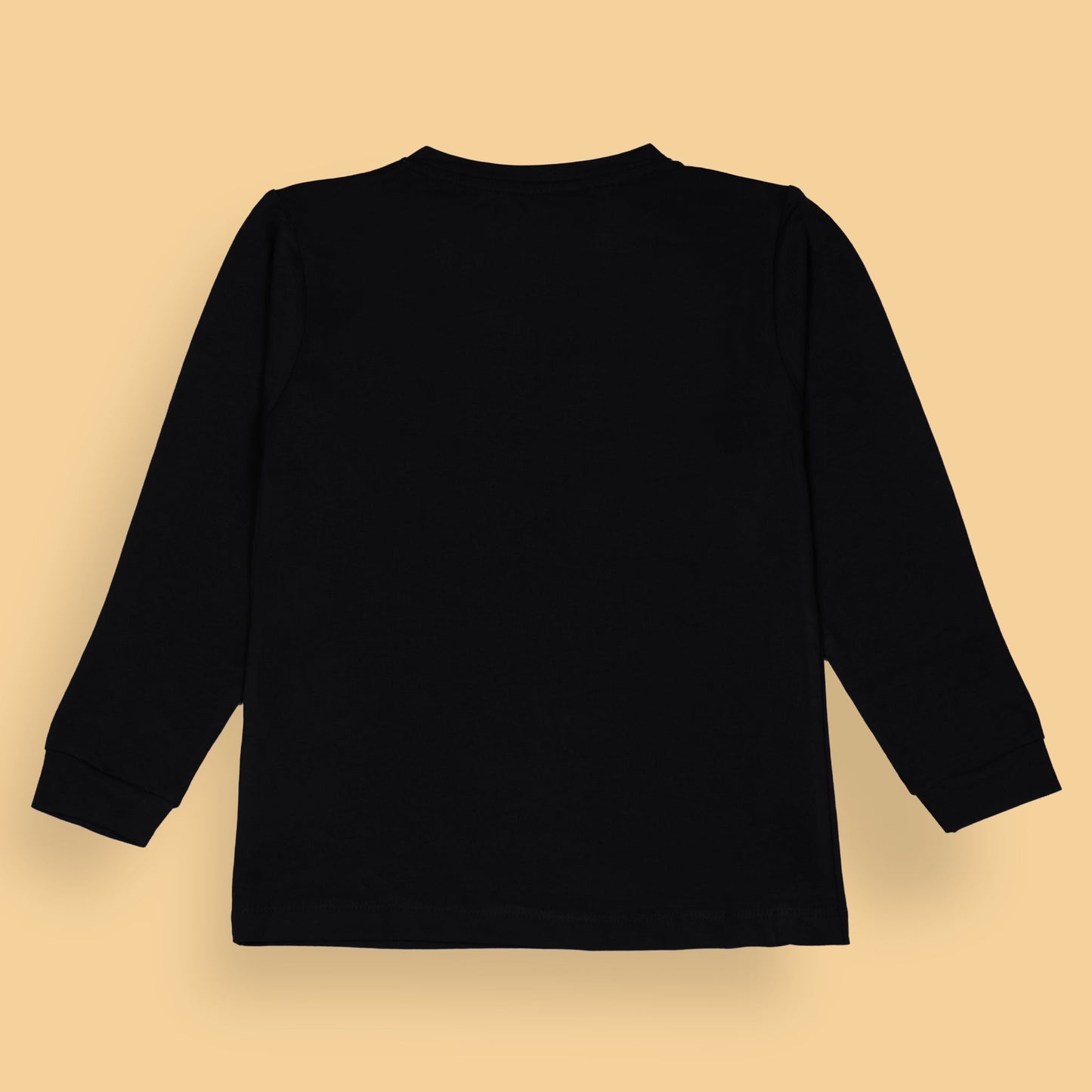 Ollypop Boys’ Solid Navy Blue Cotton T-Shirt – Full Sleeves, Round Neck with Buttons, Essential Winter & Monsoon Wear