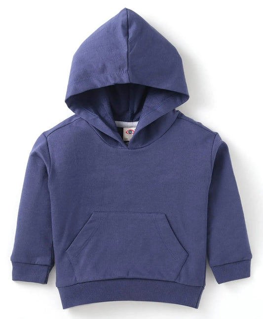 Zero Navy Breeze: Soft Cotton Hoodie with Double Pockets for Easy Adventures