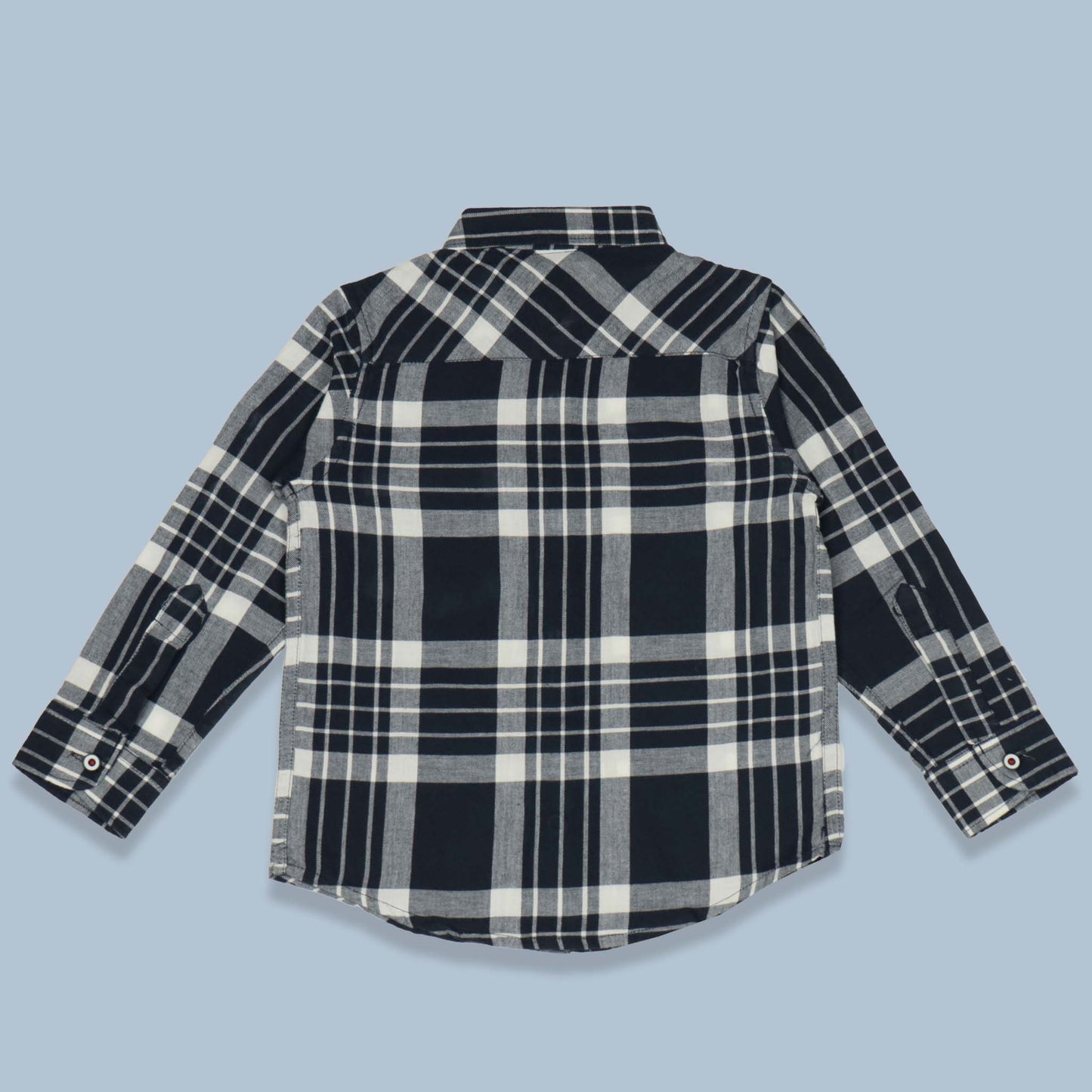Jash Kids Boys Navy Blue Checked Cotton Blend Full Sleeve Shirt