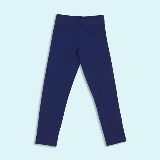 Body Care Girls Navy Blue Cotton Blend Full Length Leggings
