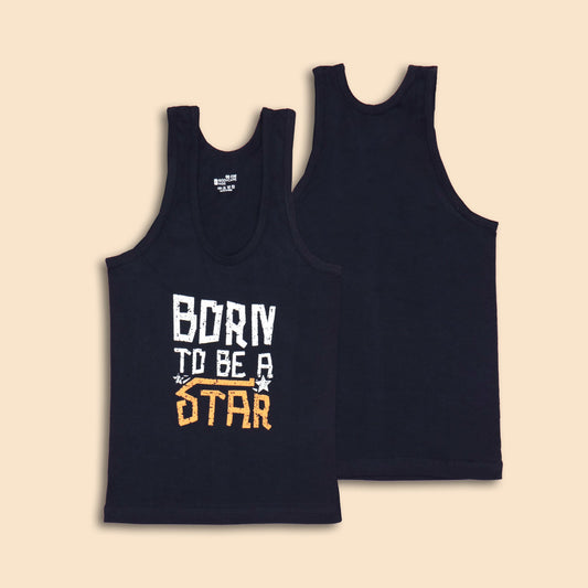 Born To Shine: Soft Navy Star Vest by Body Care