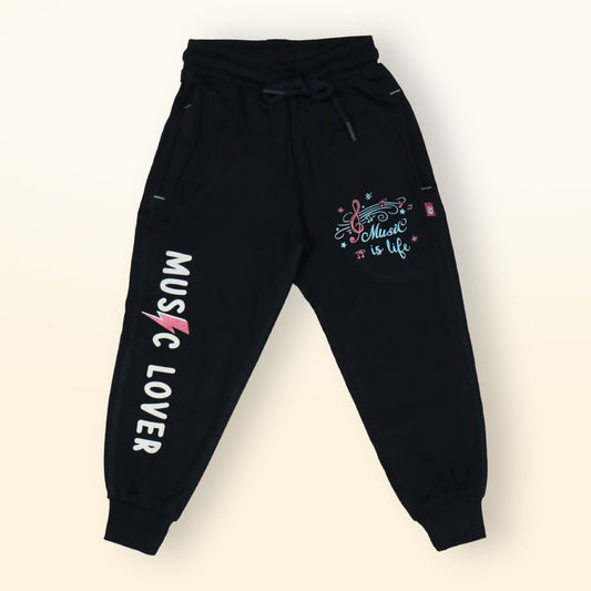 BONKERZ Girls’ Blue Warm Jogger Pants – 2 Pockets, Cozy Sinker Fabric