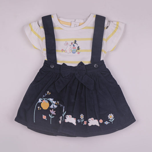 Toffyhouse Bunny Embroidered Cotton & Jumpsuit for Girls – Summer Half Sleeve Bodysuit