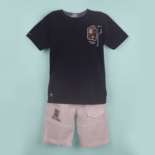 Smart & Trendy – Boys’ Navy Blue T-Shirt & Shorts Set by Concept