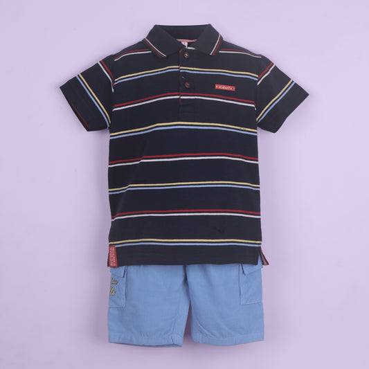 Stripe Up Fun – Boys’ Cotton Blend Outdoor Set