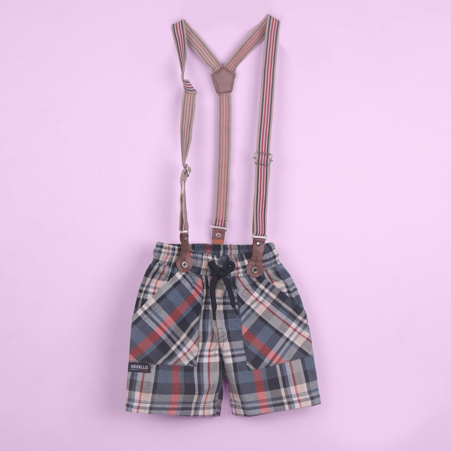 Galaxy Fun – Navy Cotton Tee with Shorts & Braces