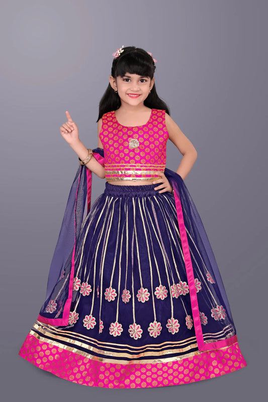 Satyam Fab Girls’ Navy Blue Lehenga Choli | Perfect for Parties & Festivals