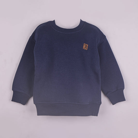 Playful Classic – Boys’ Navy Blue Solid Sweatshirt