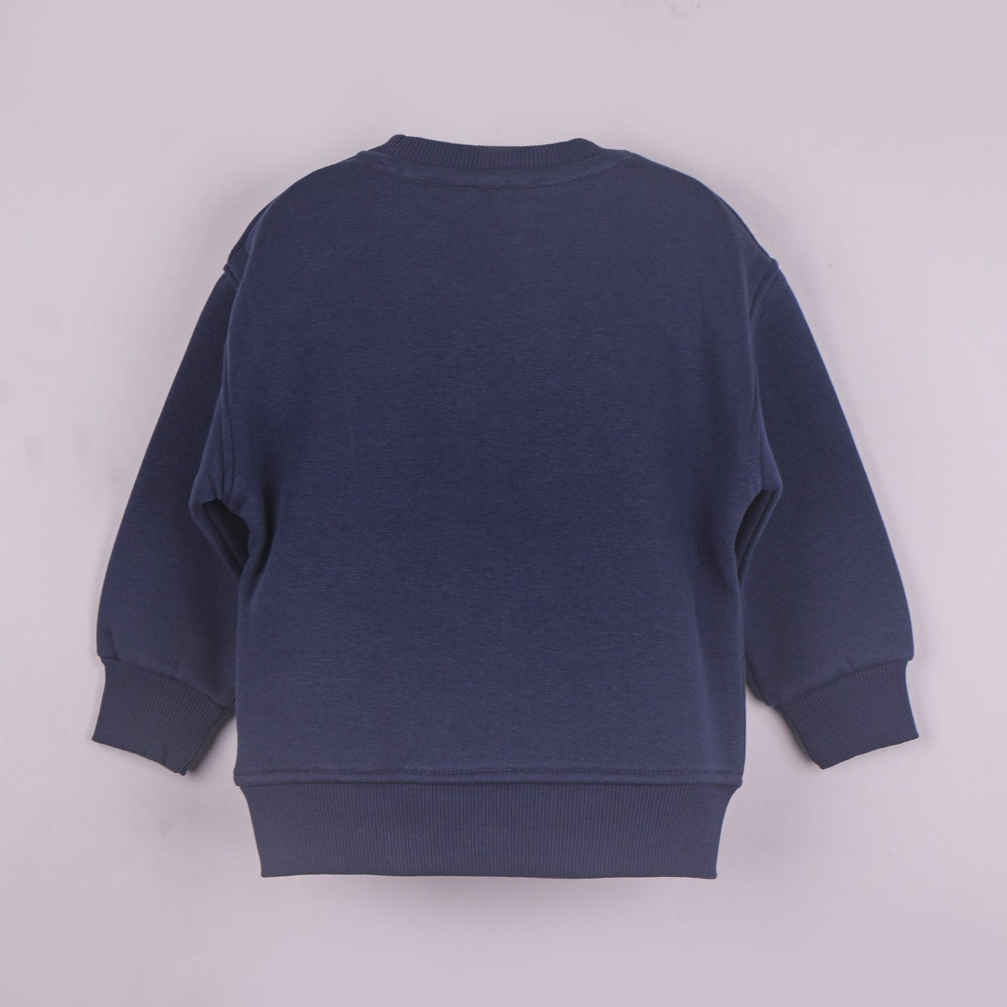Playful Classic – Boys’ Navy Blue Solid Sweatshirt