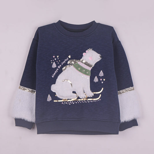 Tiny Sunshine Sweat — “Always Be Joyful” Navy Crew