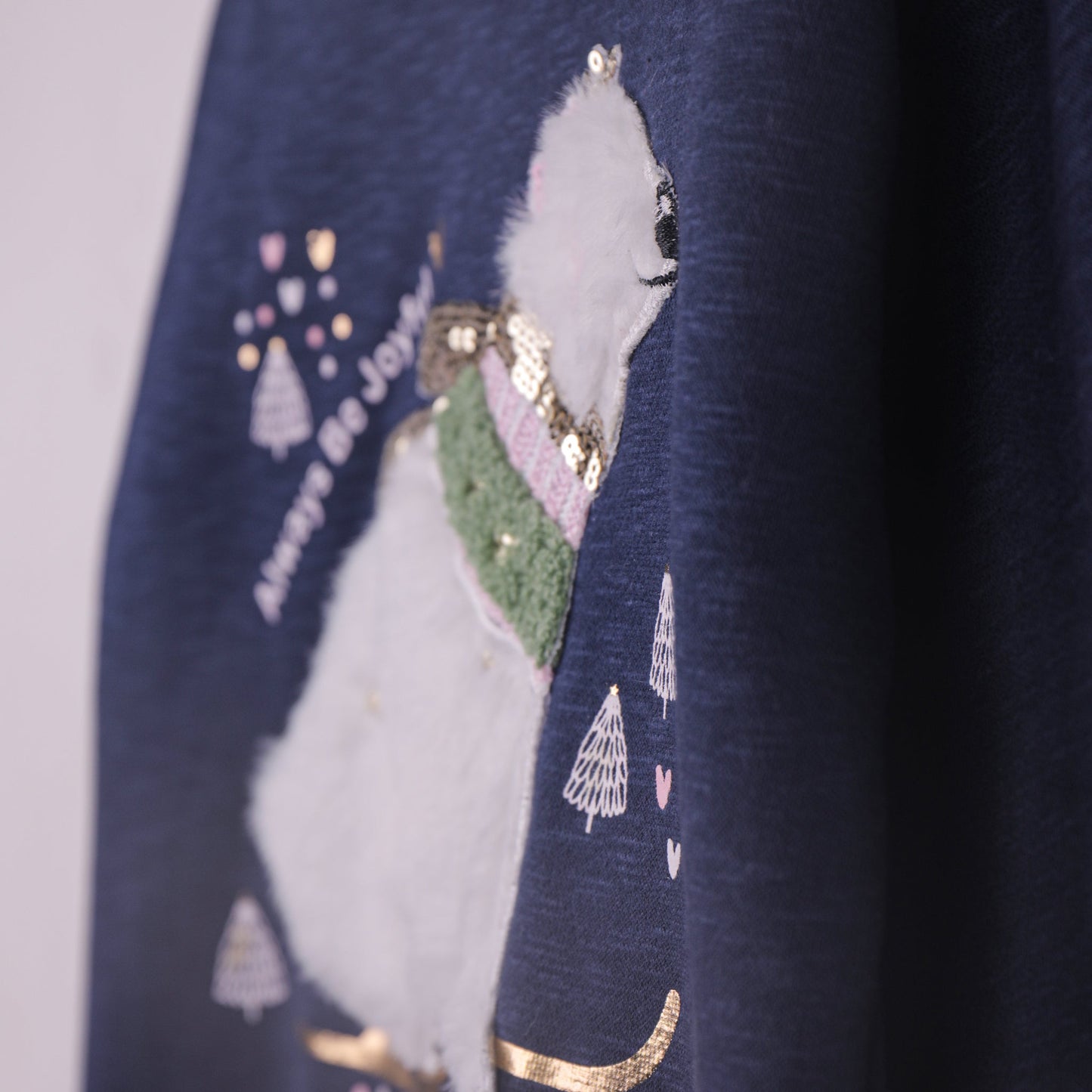 Tiny Sunshine Sweat — “Always Be Joyful” Navy Crew