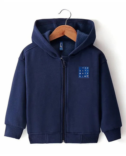 Ready to Roar: The Navy Blue Winter Warmth Zip