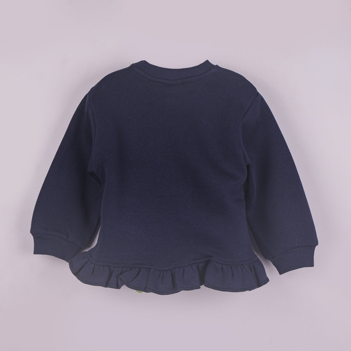 Bloom in Style – Girls’ Navy Blue Round Neck Sweatshirt