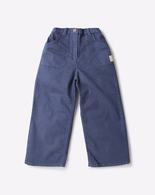 Playful Comfort – Girls’ Navy Blue Regular Fit Pants