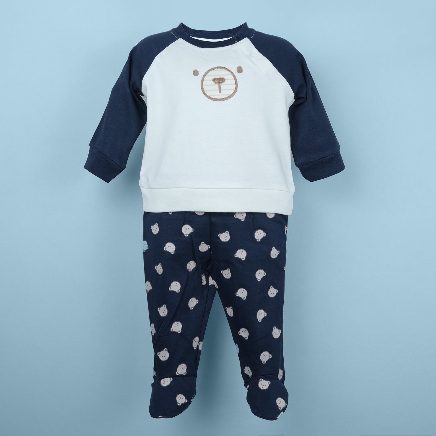 Everyday Diva – Navy Blue Cotton Top with Leggings
