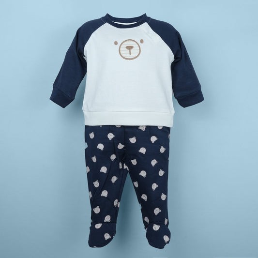 Everyday Diva – Navy Blue Cotton Top with Leggings