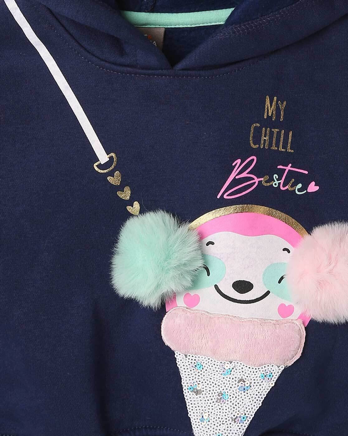 Little Kangaroos Warm Navy Hooded Sweatshirt – Stylish & Snug for Winter Days