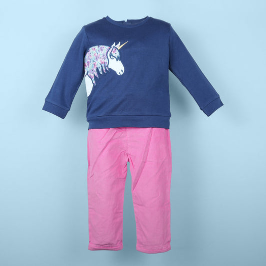 Pretty in Navy – Girls’ Embroidered Cotton Outfit