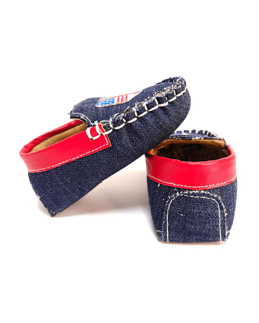 Nuluv Blue Velcro Loafers – Party Booties for Infants (Soft & Comfy Baby Shoes)