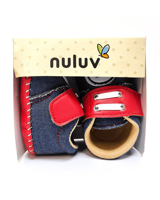 Nuluv Navy Velcro Party Booties – Infant Baby Shoes (6–12 Months)