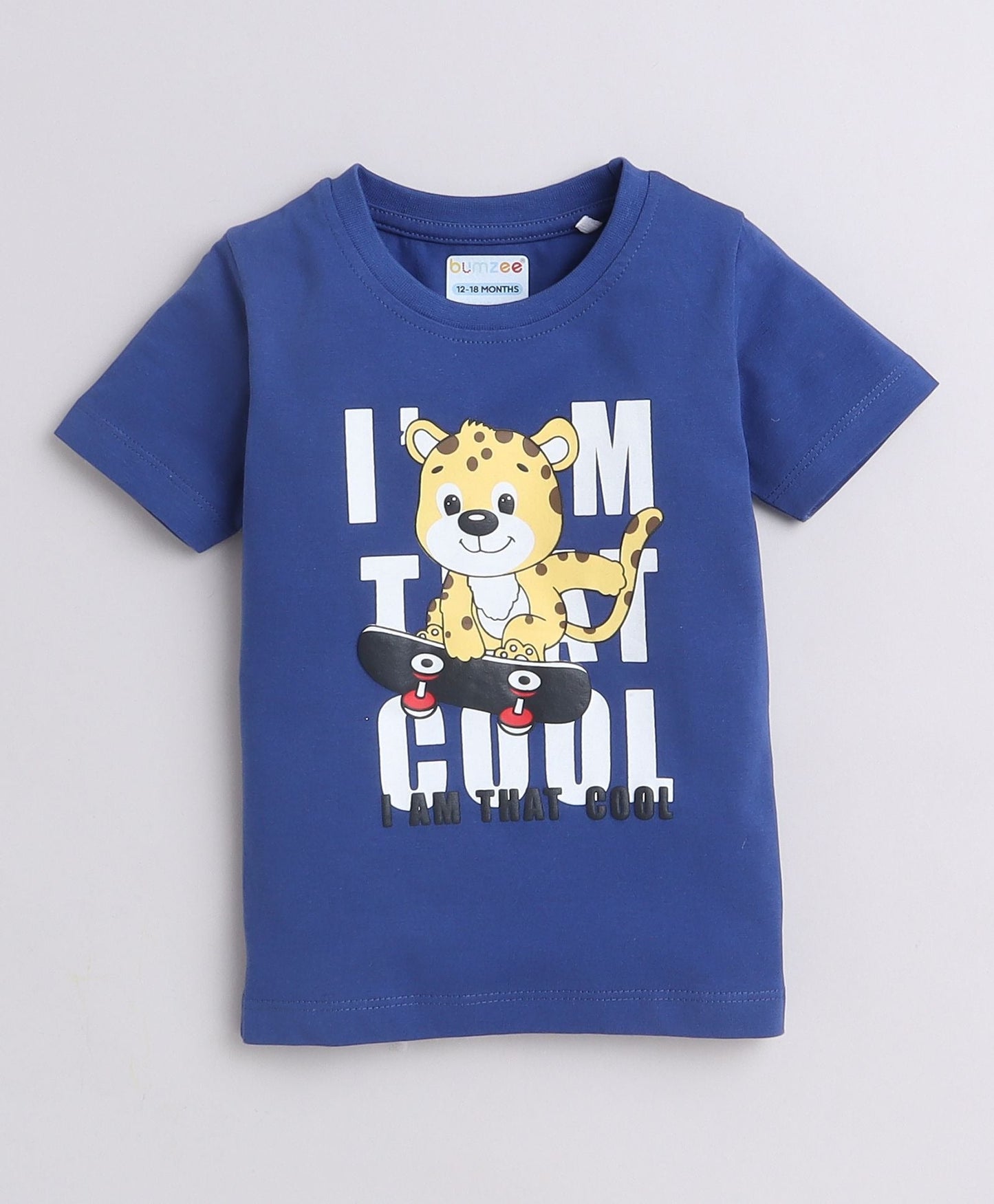 Bumzee boys’ summer set: half sleeves, rib neck, and bold “I AM THAT COOL” print!