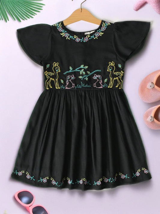 Smart & Sweet: Short-Sleeve Back Button Frock for Every Occasion