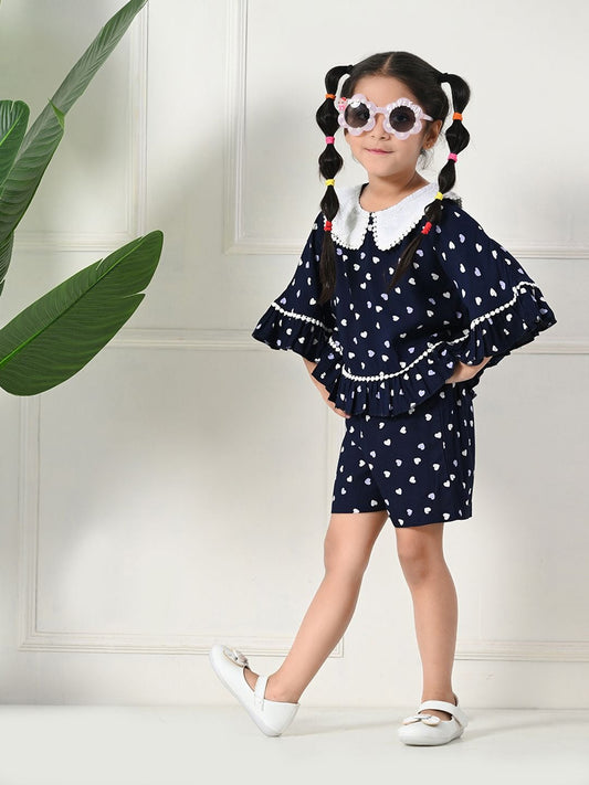 Playtime Fun: Navy Blue Top & Shorts by Bella Moda