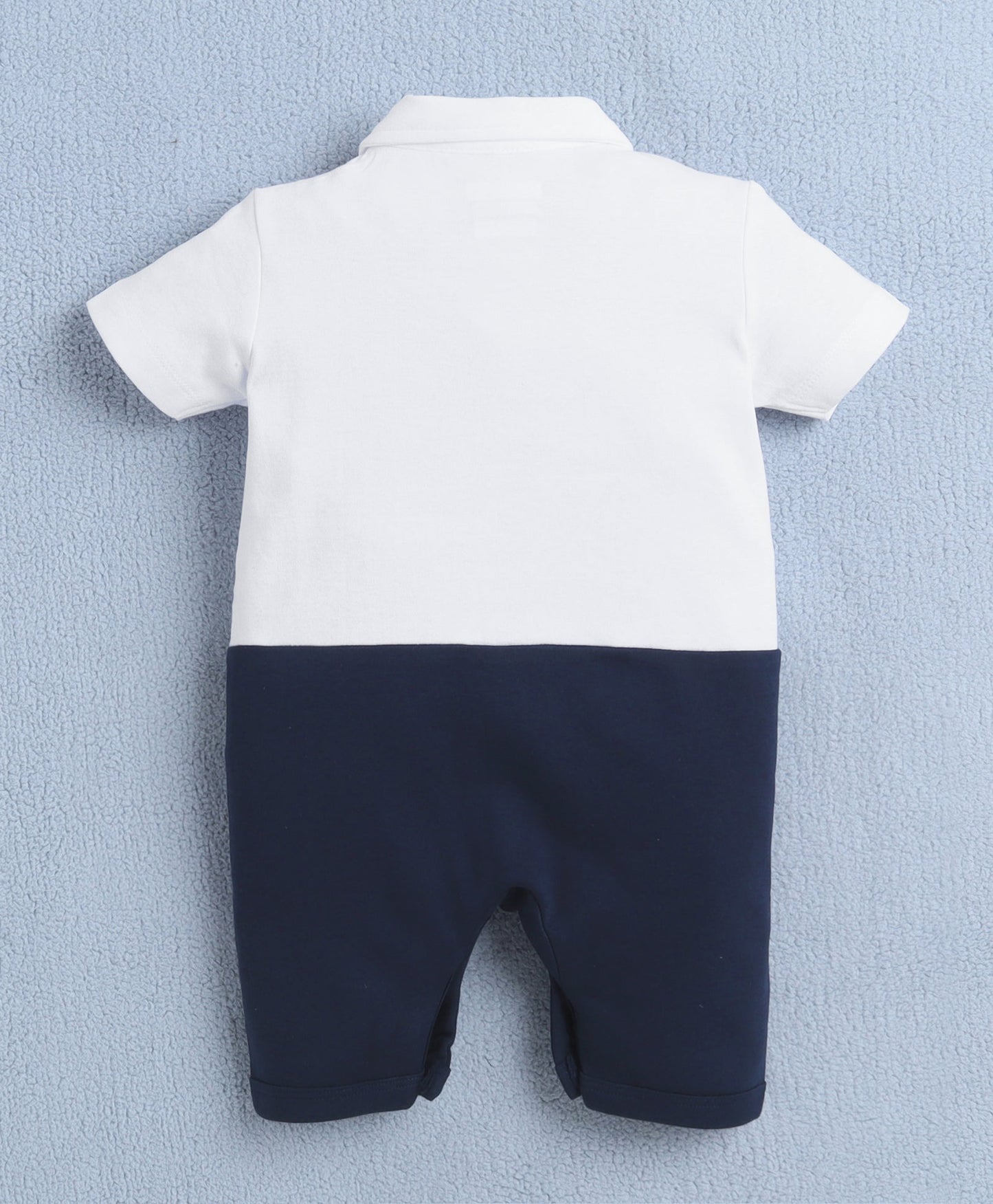 Everyday Ease – Bumzee Unisex Cotton Solid Romper in Navy Blue