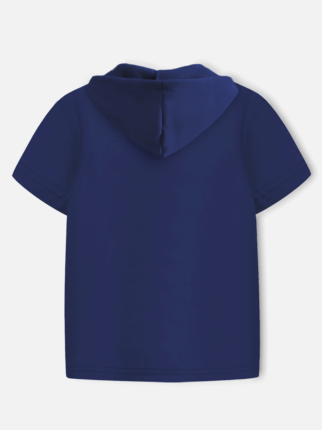 Trampoline Boy's Navy Blue Hooded T-Shirt & Pant Set (Graphic Print)