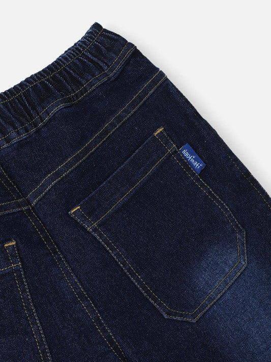 Elasticated Flared Navy Boy Jeans
