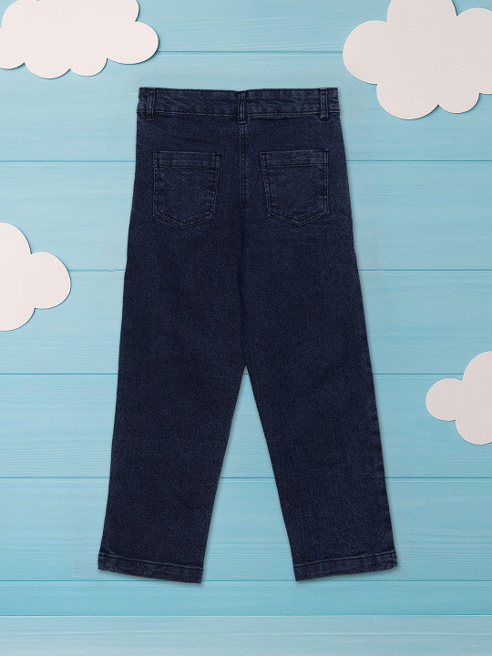 Embroidered Button-Down Flared Jeans