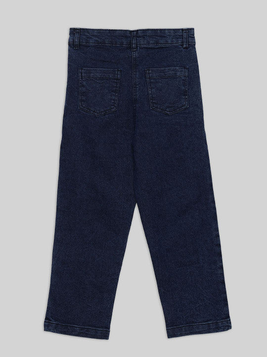 Embroidered Button-Down Flared Jeans