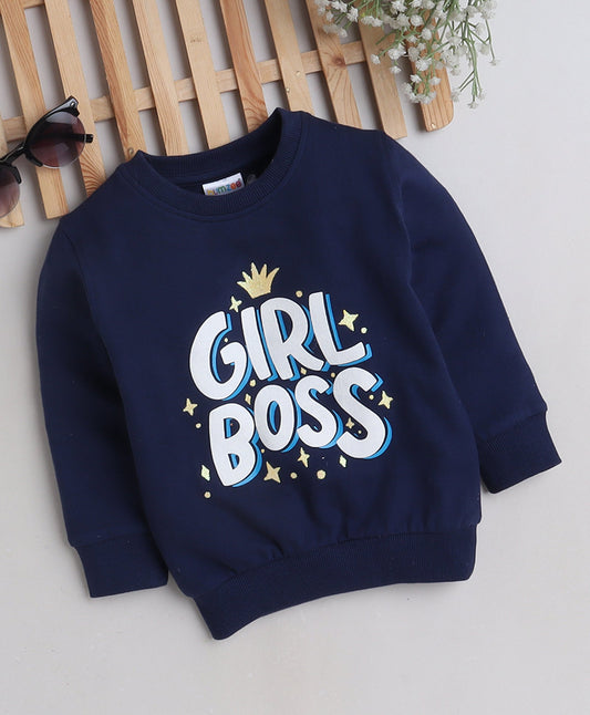 Bumzee 'GIRL BOSS' Navy Blue Sweatshirt