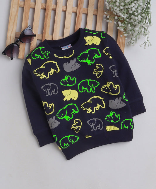 Bumzee Warm Navy All-Over Print Sweater