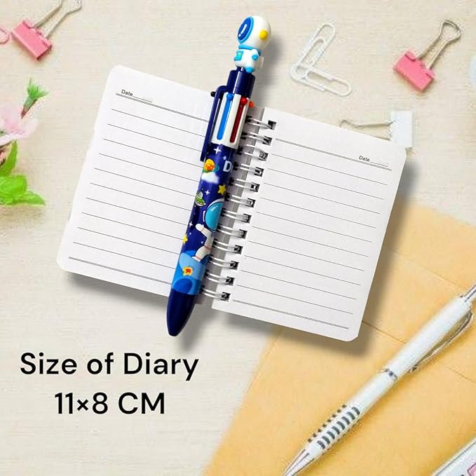 Pencil Space Stationery Set –  Eraser, Sharpener & Colors – Gift (Blue)