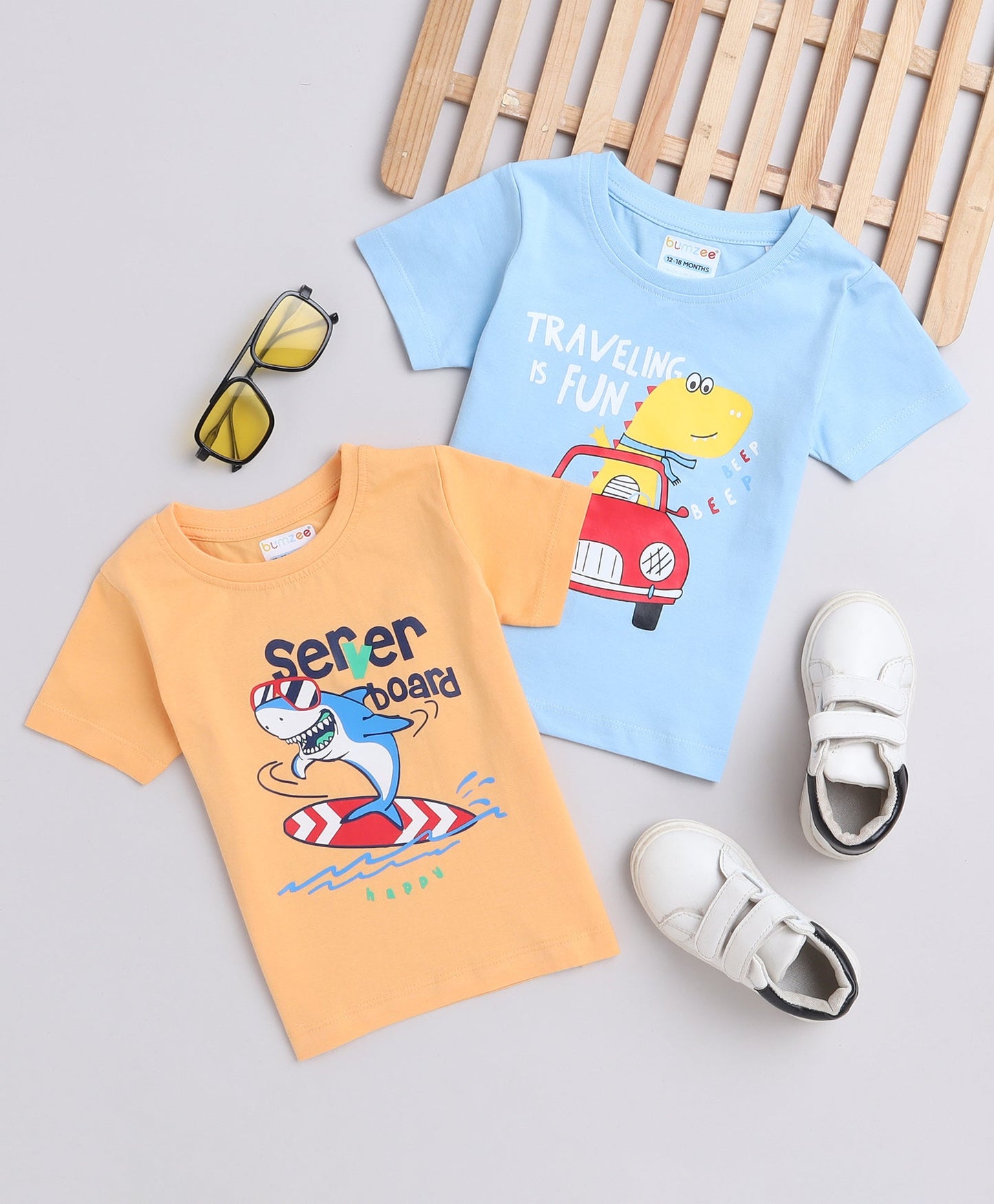 Travel Bug Tee Set – Bumzee Boys’ Printed Cotton T-Shirts