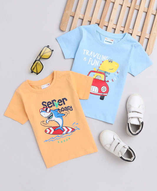 Travel Bug Tee Set – Bumzee Boys’ Printed Cotton T-Shirts