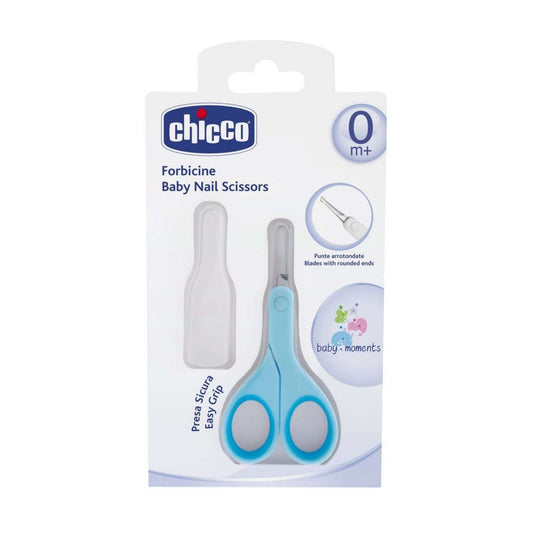 Chicco Baby Nail Scissors – Rounded Blade Tips for Safety, Easy-Grip Handle, Grooming Tool for Newborns 0m+ (Blue)