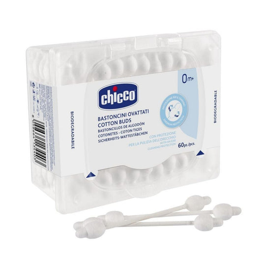 Chicco Cotton Buds 60 Pcs (With Ear Drum Protection)