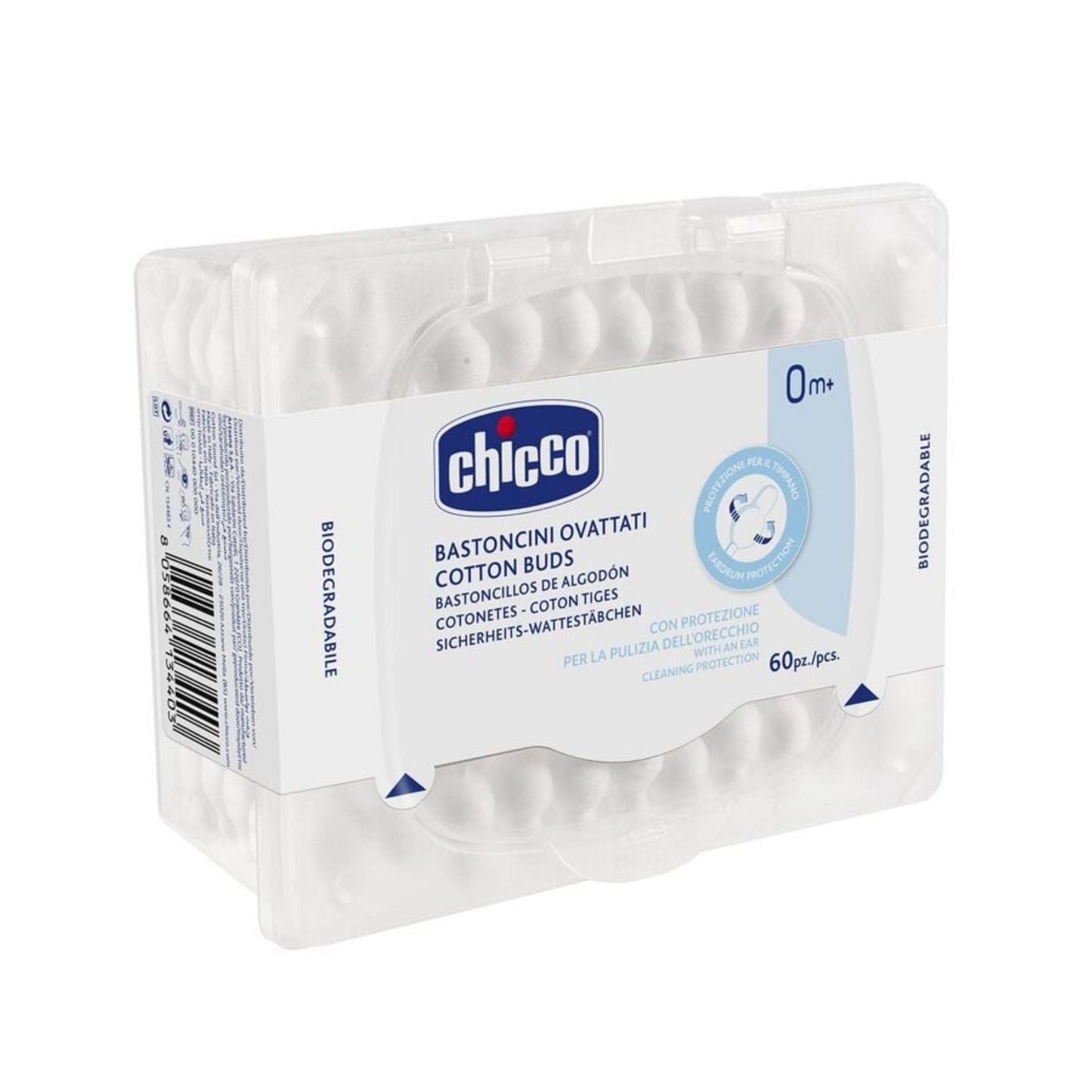 Chicco Cotton Buds 60 Pcs (With Ear Drum Protection)