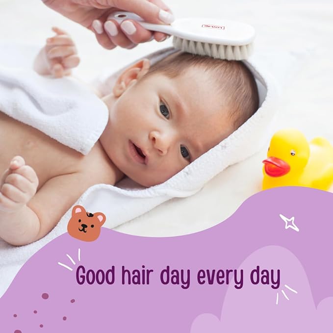 LuvLap Elegant Baby Comb & Brush Set is a gentle and safe hair grooming kit for infants, newborns, and toddlers, suitable from birth (0M+)