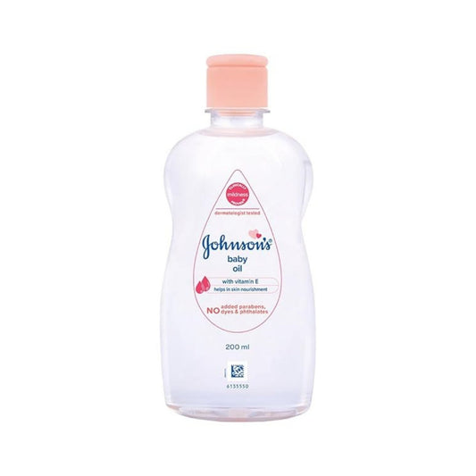 Johnson Baby Oil with Vitamin E for Easy Spread & Massage (200 ml)