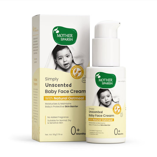 Mother Sparsh Simply Unscented Baby Face Cream with Oatmeal -50g