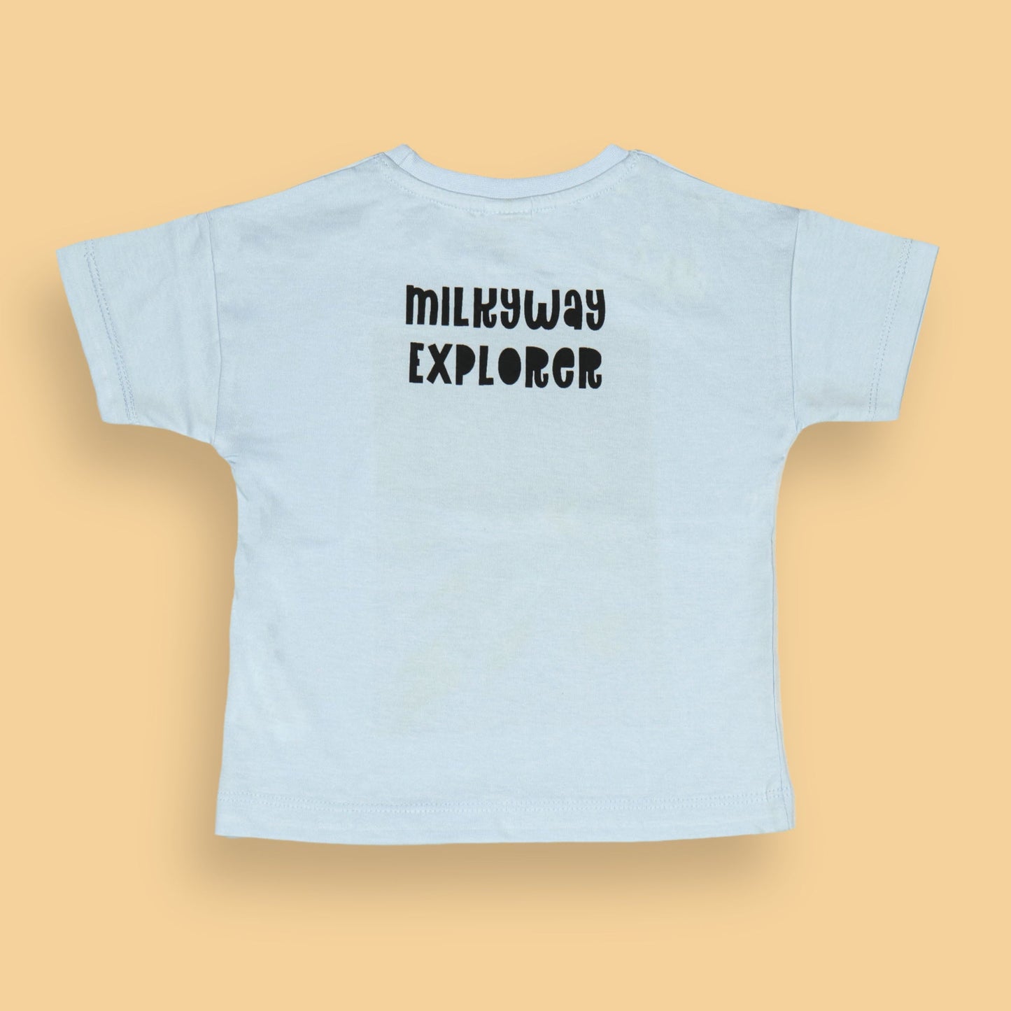 Ollypop Boys' Light Blue Sinker Half Sleeve T-Shirt – "STARS SHINE FOR ME" Motivational Print, Cotton Fabric