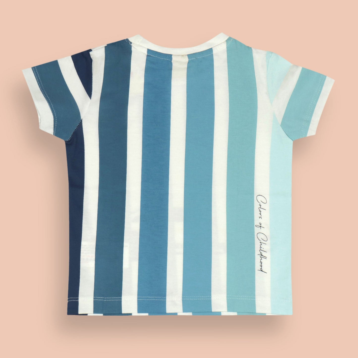 Ollypop Boys’ Striped Sinker Fabric T-Shirt – Light Blue, Half Sleeves, Car Print, Smart Outdoor & Sports Wear