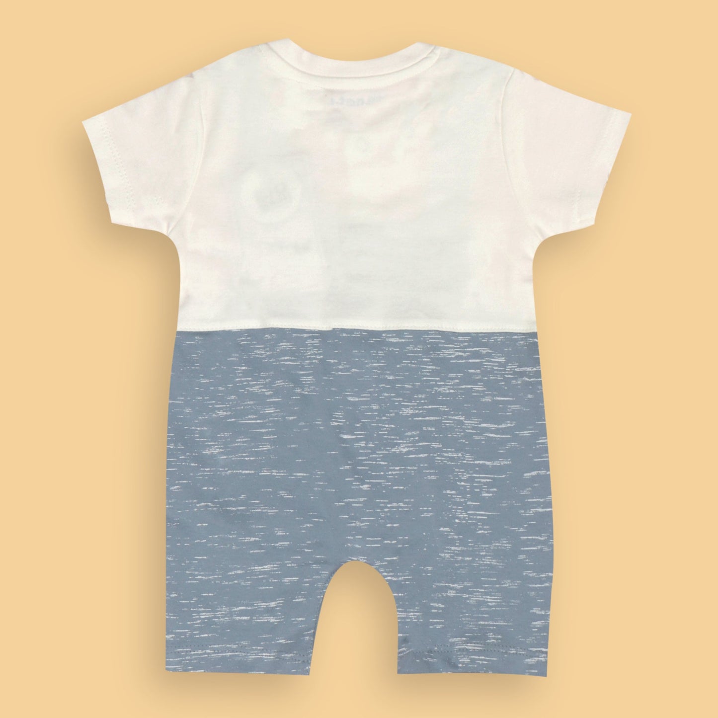 Neo Nate Light Sky Blue Soft Romper – Half Sleeve, Embroidered Teddy Bear, Snap Button, Perfect for Smart Outdoor & Parties