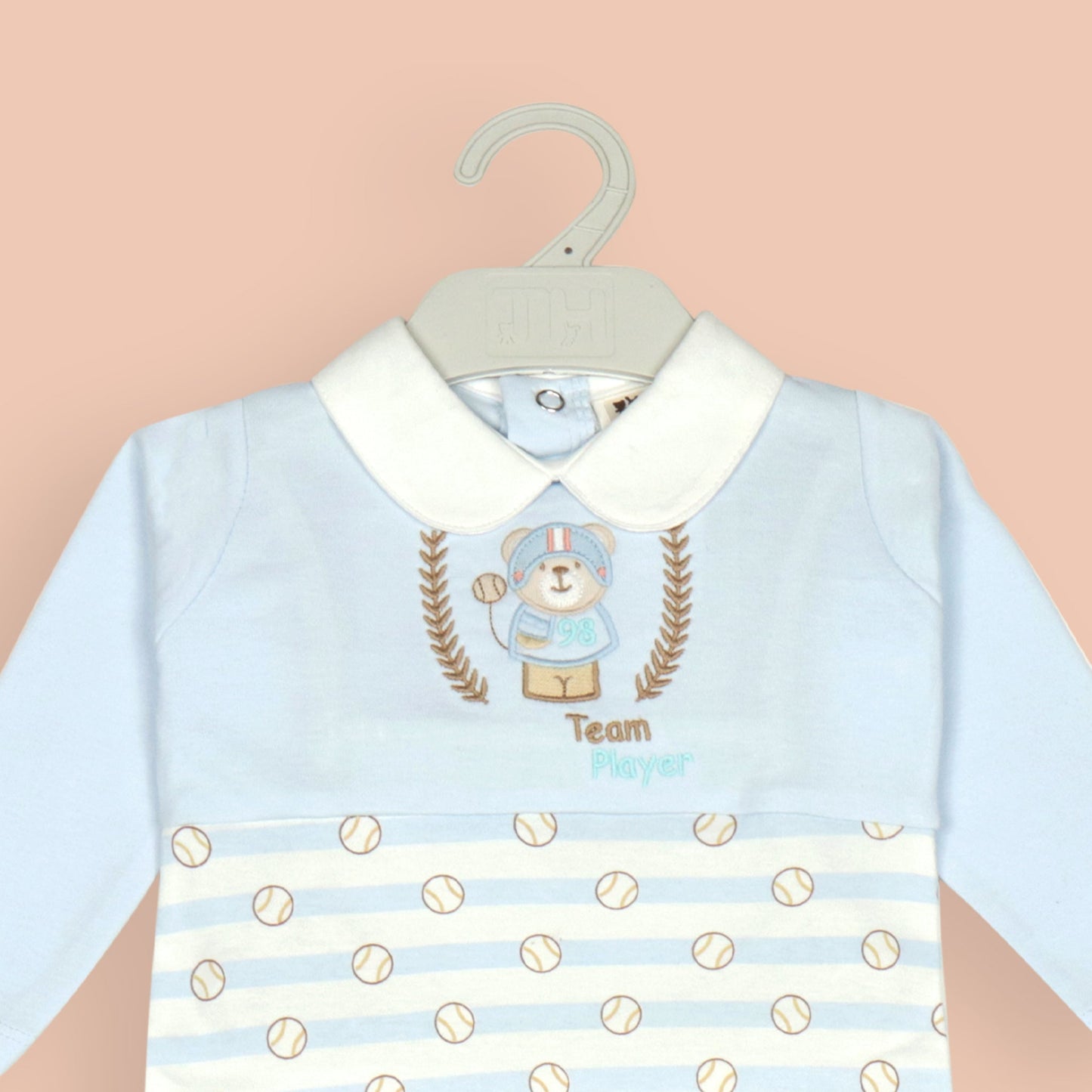 Toffyhouse Playful Sky Blue Romper – Soft Touch, Button Fun, Little Explorers Welcome!